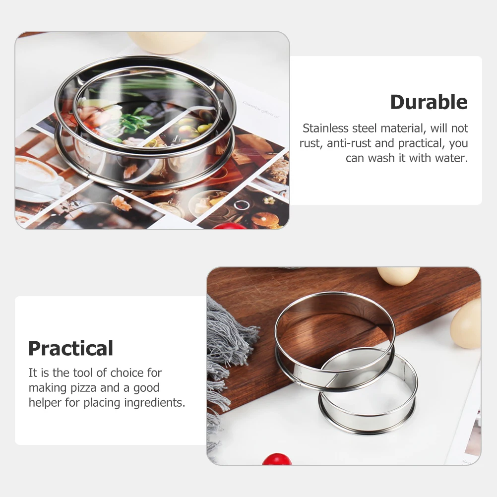 

3Pcs Stainless Steel Pizza Saucing Ring Practical Size Material Lightweight Suitable for Home Bakery Restaurant Pizza