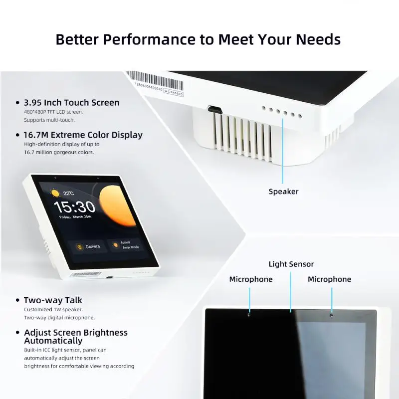 Pannello di controllo casa intelligente Aubess con Gateway Zigbee HMI TFT 3.95 \