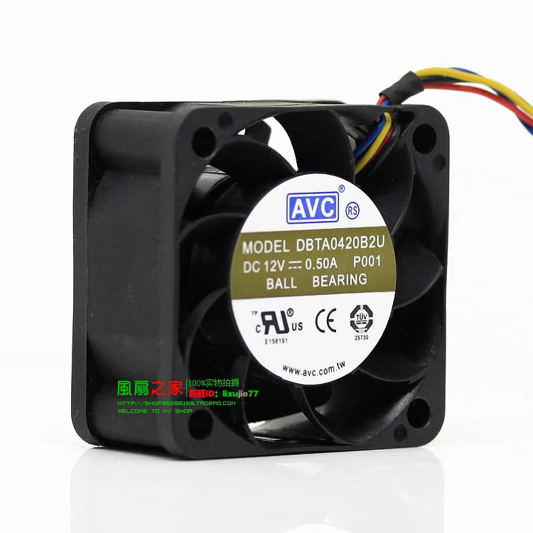 

NEW AVC DBTA0420B2U double ball bearing 4020 high air volume 4CM 4lines PWM cooling fan