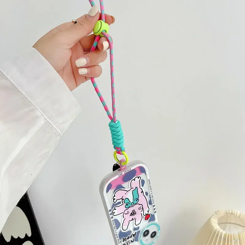 Universal Braided Mobile Phone Lanyard Strap Hanging Chain Ring Cord with Patch Wrist Strap for Cell Phone Case Rope Keychain image 3
