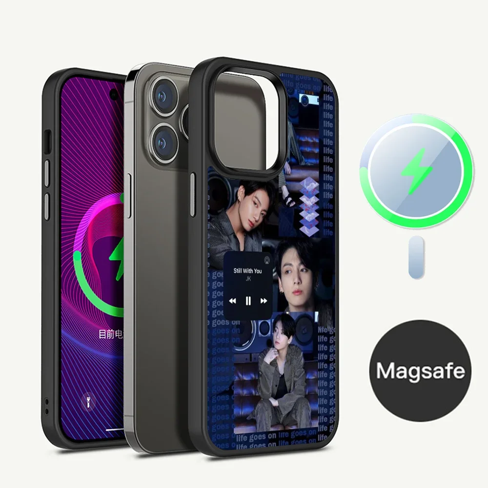 

E-Euphoria J-Jungkook-K-KPOP Phone Case Magnetic Case For iPhone 14 13 12 11 15 Pro Max Plus Mini For Magsafe Wireless Charge