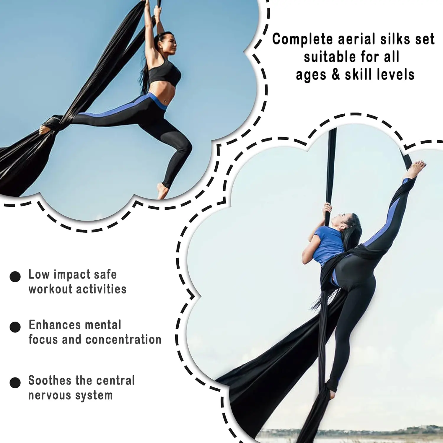 Sprzęt do jogi Pilates Huśtawka do jogi powietrznej Antigravity Hamak Trapeze do tańca akrobatycznego, jogi powietrznej