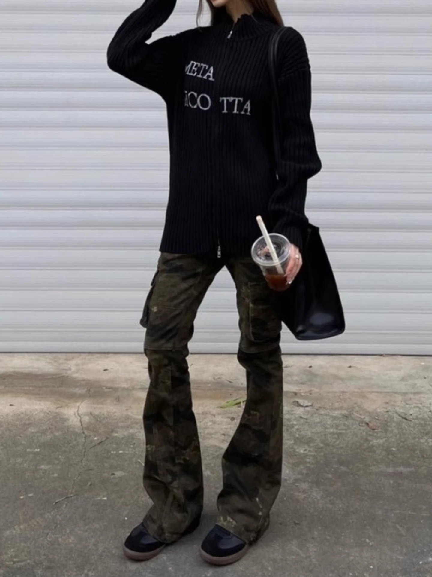 

American Retro Camouflage Large Pocket Workwear Jeans High Waist Straight Leg Loose Casual Pants Women's Men's Vibe Style Flared