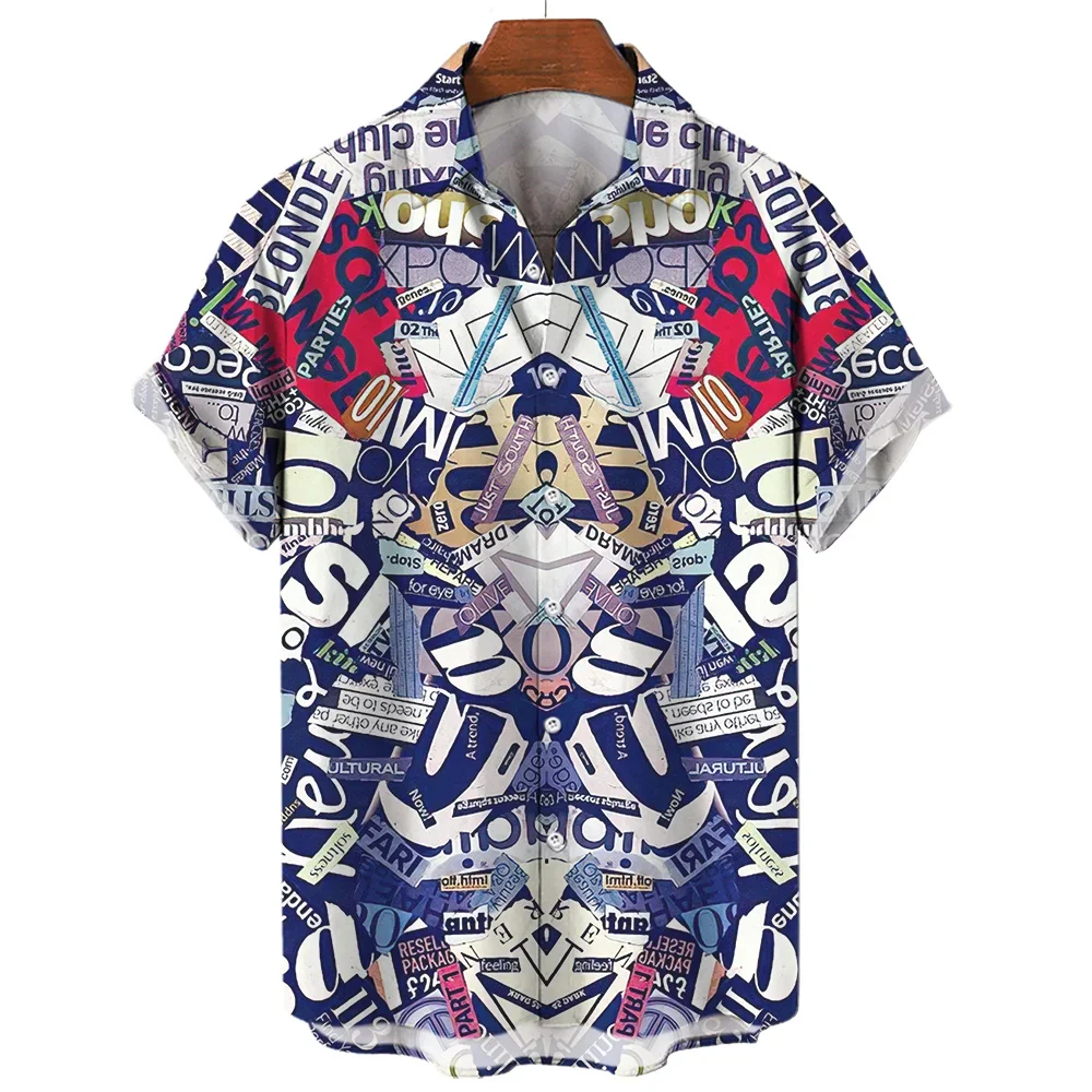 

2024 Vintage Floral Stripes Casual Outdoor Hawaiian Wallpaper 3d Printed Men's Shirt Clothing Everyday Casual Short Sleeve Loose