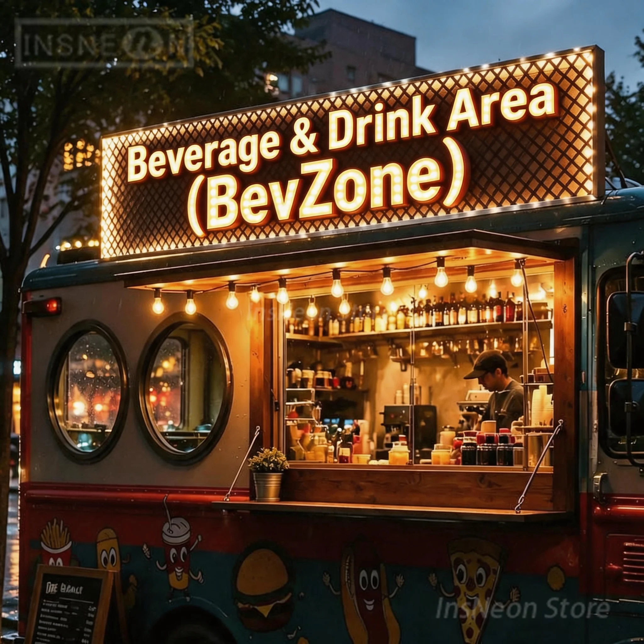 Personal Design LED Neon Signage, Beverage & Drink Area Acrylic Luminous Logo Letters, Behind Wall Shop Poster Business Labels