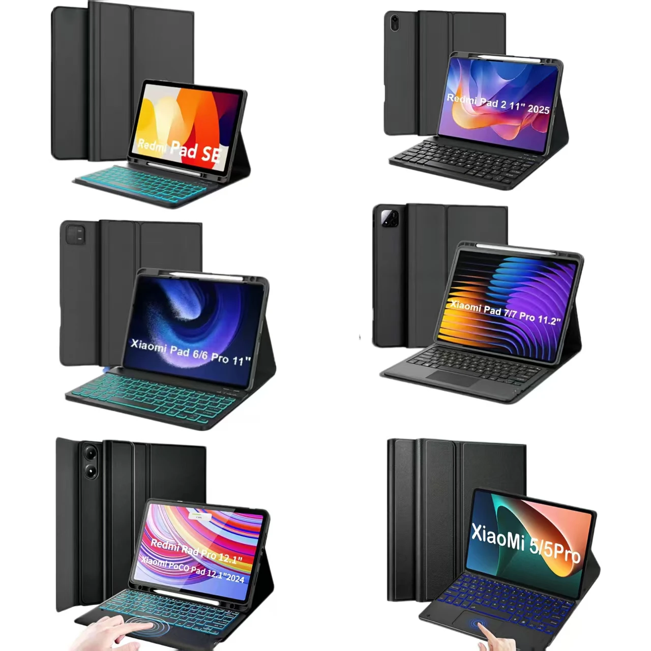 Funda para Redmi Pad 2 SE 11 "Xiaomi Pad 5/6 Pro 11" Xiaomi Pad 7 Pro 11,2 ”Redmi Pad Pro Poco12.1" Funda para estación inteligente Teclado