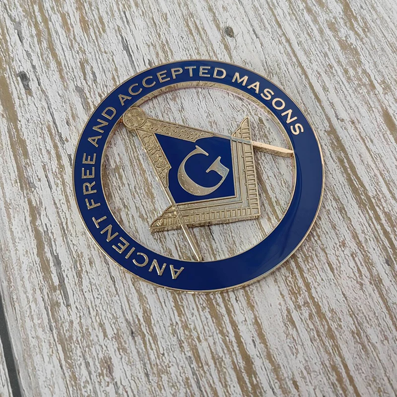 Masonic Car Badge Emblem Mason Freemason BCM 1 ANCIENT FREE AND ACCEPTED MASONS Exquisite Paint Technique Personality Decoration