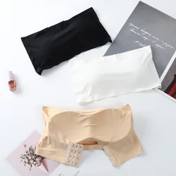 Strapless Strapless Bra and Undershirt Ice Silk Seamless Underwear Anti-Exposure Tube Top Invisible Bra Strap Chest Pad Wrapped