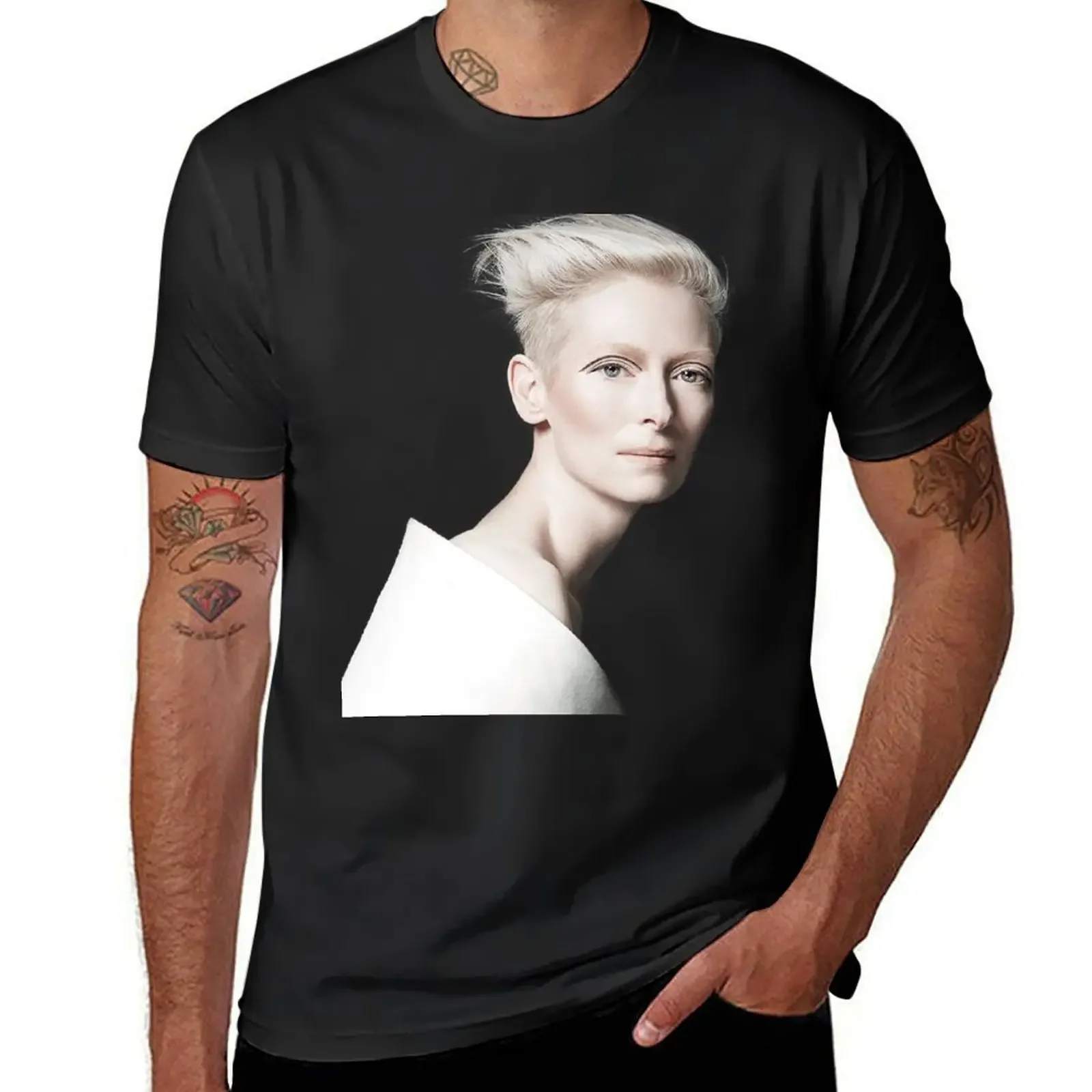 Футболка Tilda Swinton goy Rouge on ME, летняя одежда, футболки, уличная одежда, мужские футболки