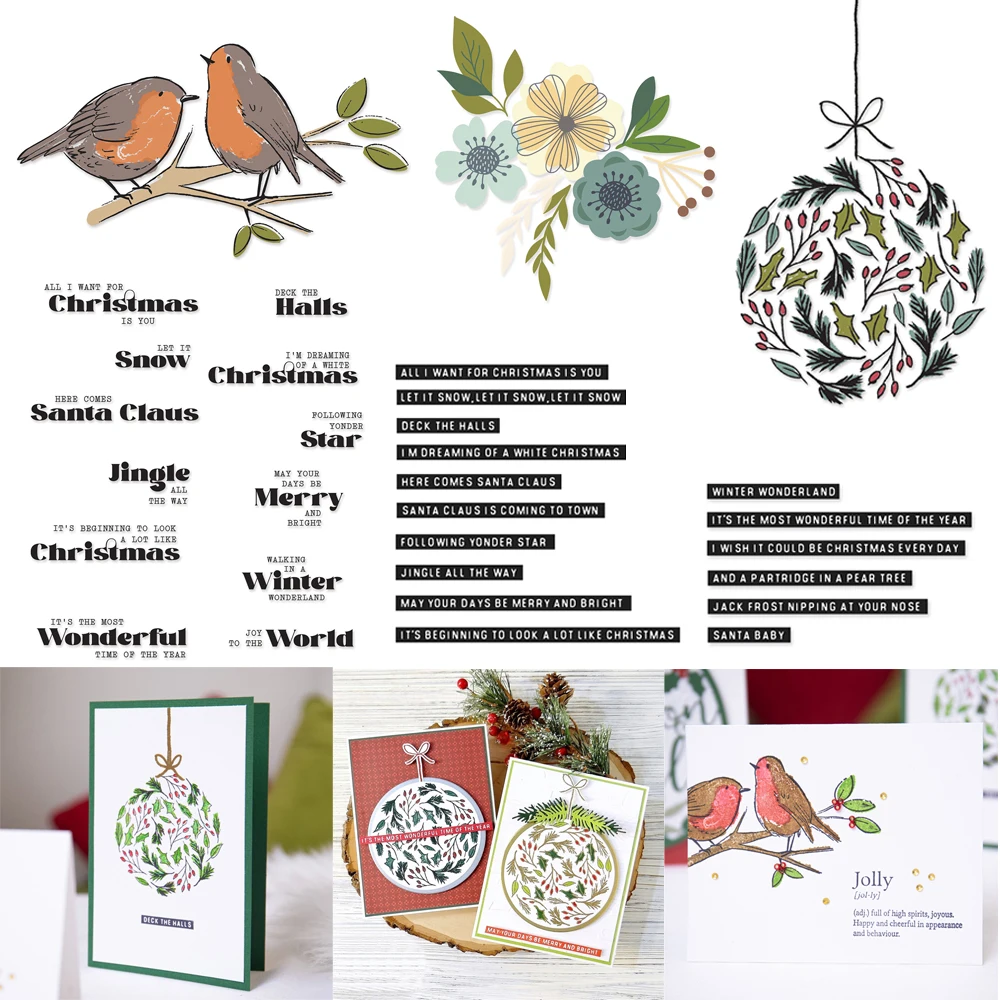 Klarer Stempel „Merry Christmas Sentiments“ für DIY-Scrapbooking-Papierkarten, die neu eingetroffen 2024 herstellen