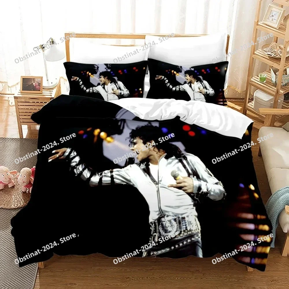 3D Michael Jackson Bedding Set Duvet Cover Full Queen King Size Pillowcase Bed Printed Bed Set Aldult Kid Bedroom Single Twin