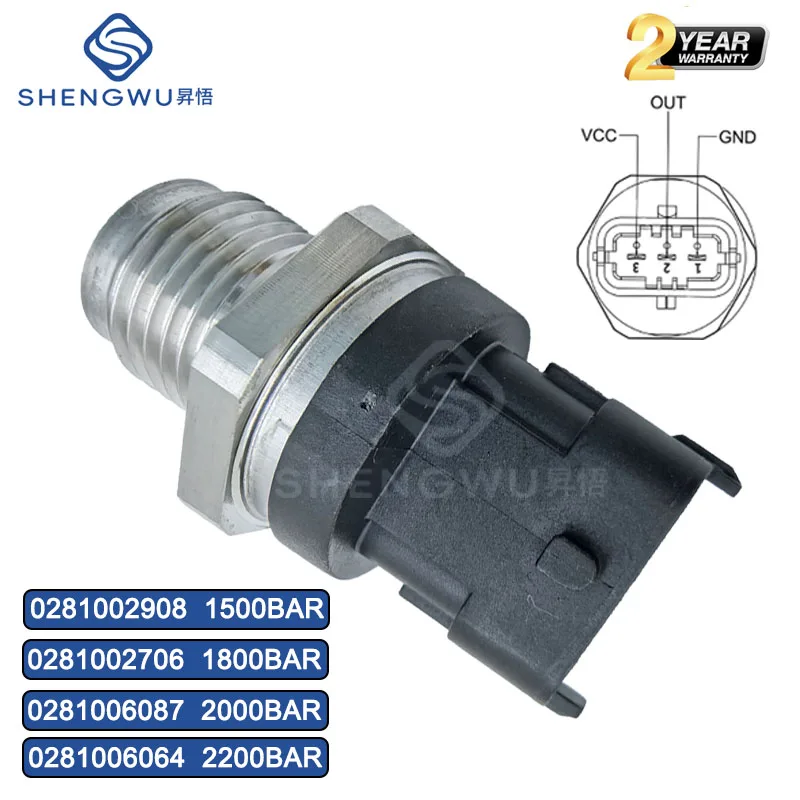 Датчик давления топлива Common Rail 0281002907 для BOSCH 0281002706 0281002937 0281002908 0281006087 0281006064 1500/1800/2000/2200 бар