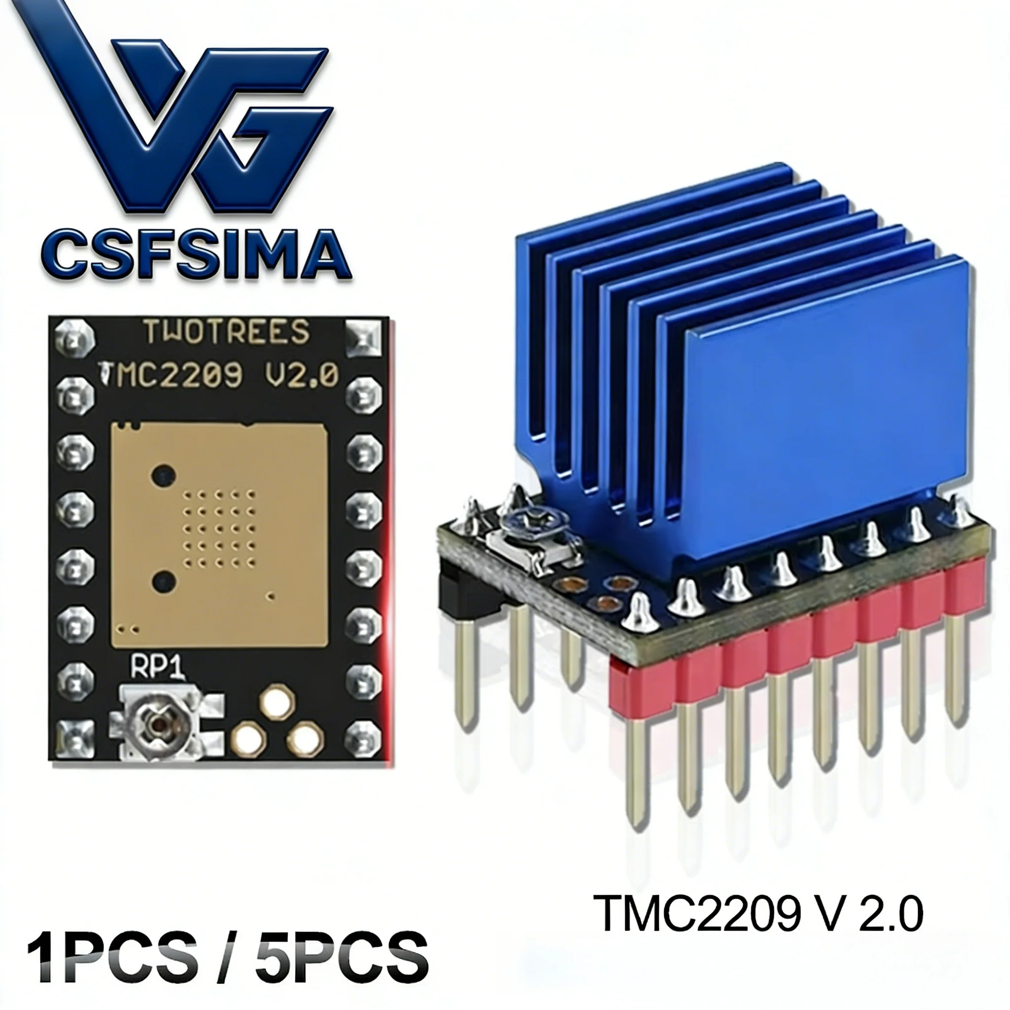 

TMC2209 V2.0 Silent 3D Printer Stepper Driver with Heatsink UART Control for X Y Z Axis Smooth Movement