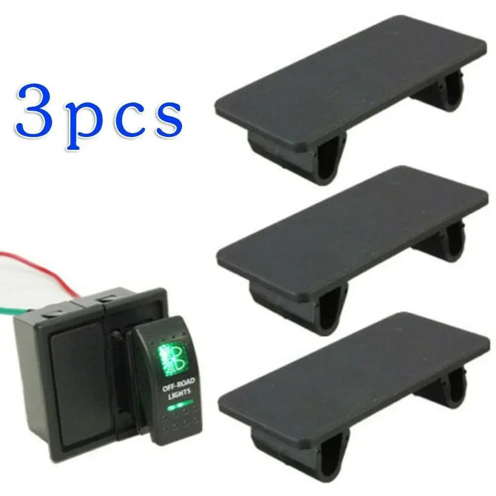 3pcs Standard Rocker Switch Holder Blanking Plate Decal For ARB-Carling Narva Black Interior Car Accessories 4.8cmX2.4cmX1.2cm