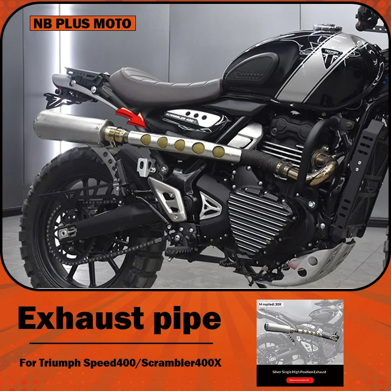 【Premium】For Triumph Speed400/Scrambler400X modified with high-mounted exhaust system for a rich, powerful sound