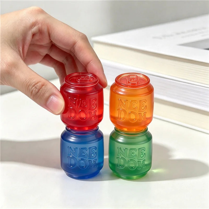 Schylling Needoh Nice Ice Mini 4 Pack Cola Drink Can Cube Relief Sensory Toy Squish Squeeze Stress Fidget Maltose Non-toxic Gift