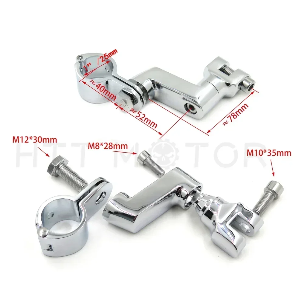 Motorcycle Offset Highway Foot Peg Mounts with 1