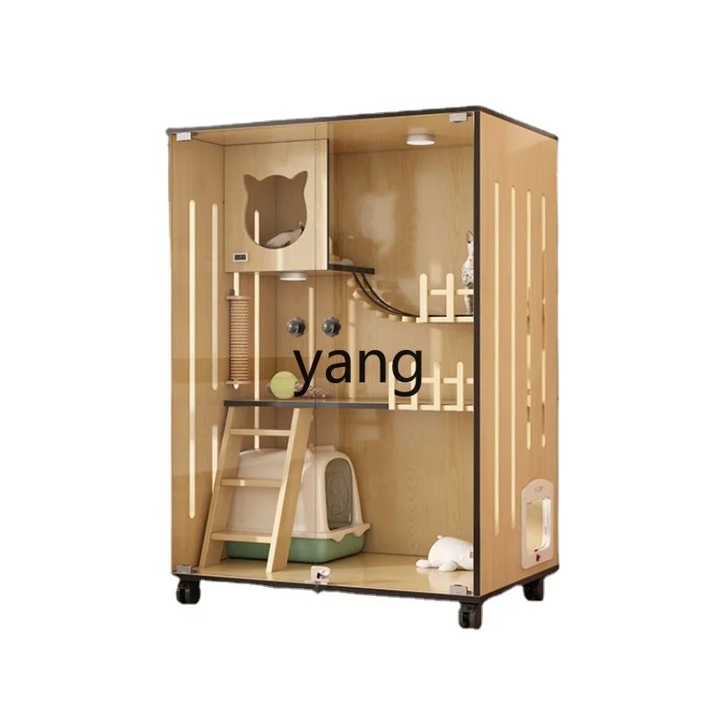 Yhl Cat Cage Does Not Cover an Area of Cabinet Large Space Cattery ouse Indoor Solid Wood  House  Nest