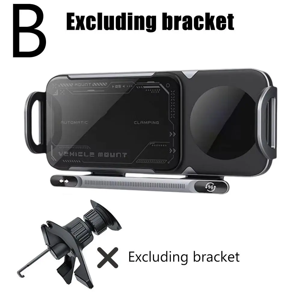 For Samsung Horizontal Screen Mobile Phone Holder Rotating Mobile Fast Charging Phone Holder Degree Wireless 360 Car Y8I4