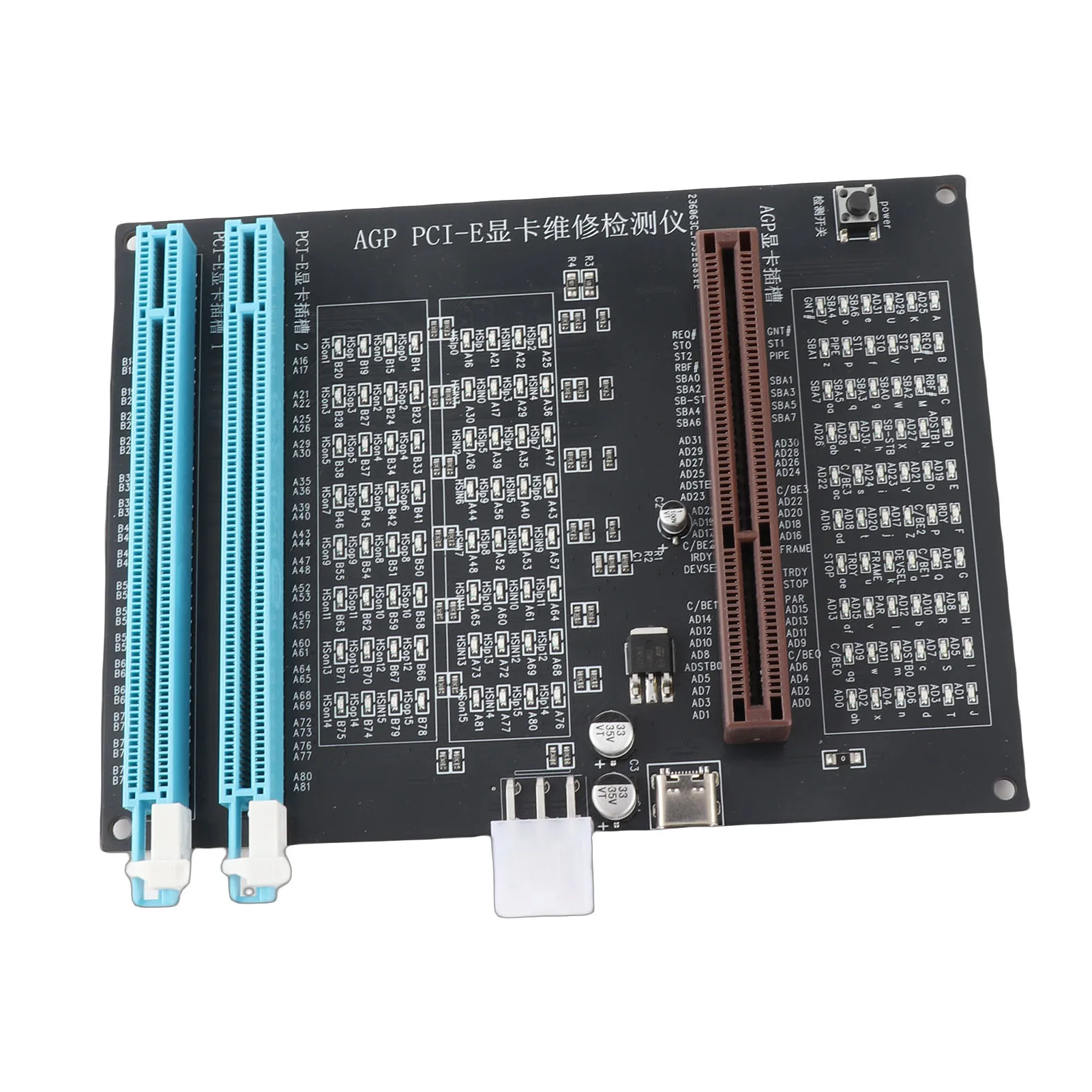 

Тестер компьютерной видеокарты с подсветкой AGP PCI-E Тестер видеокарты двойного назначения с дисплеем