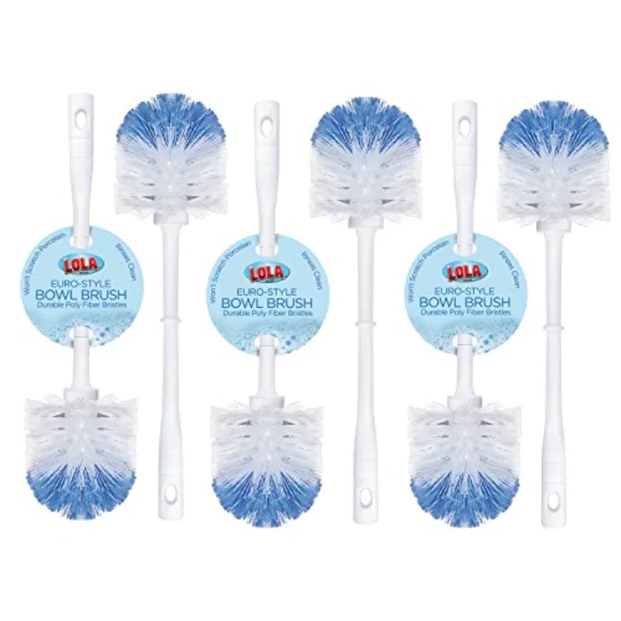 

Classic Toilet Brush 6 Pack Durable Fiber Stiff Bristles Compact Size Non-Scratch Long-Lasting