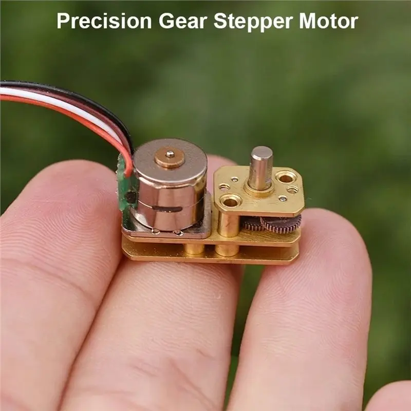 Stepper Gear Motor Mini 10Mm 2-Phase 4-Wire Full Metal Construction Flipped Output Shaft For Optical Instruments