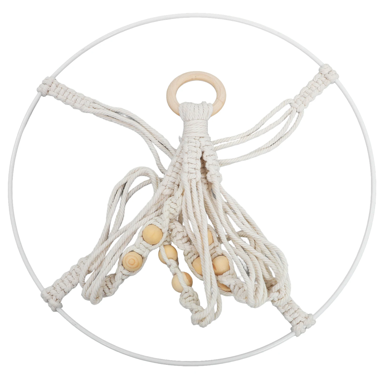 

1pc Plant Drying Rack Natural Cotton Rope Handmade Bohemian Macrame Hanging Basket Indoor Plant Hanger Herb Flower Dryer Garden