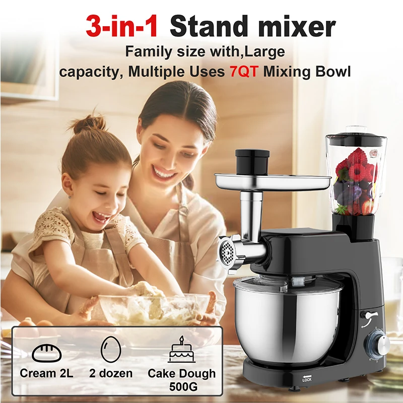 Food Dough Mixer Cake Meat Mincer Food Grinder Pasta Maker Juice Blender Multifunctional Stand Mixers