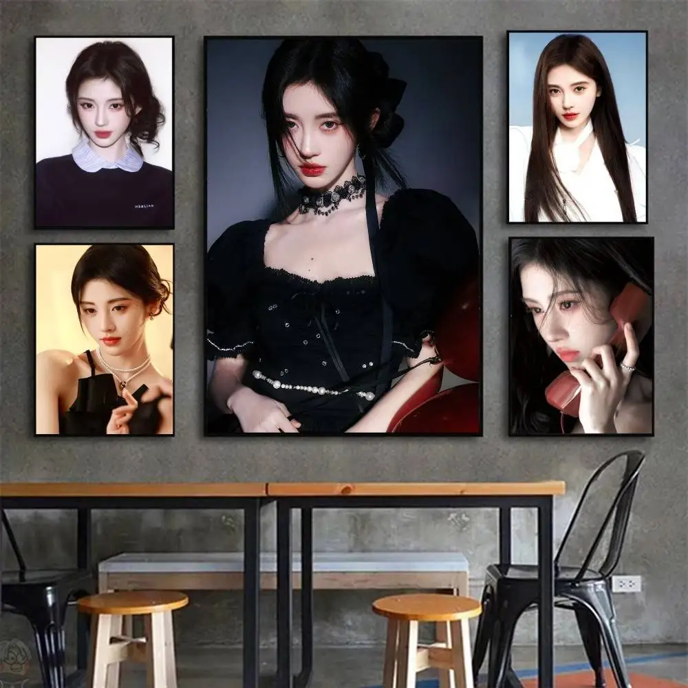 Ju Jingyi Singer Actor Posters Living Room Bar Cafe Quality Canvas Vintage Style Comics Painting Art Home Wall Decor Picture