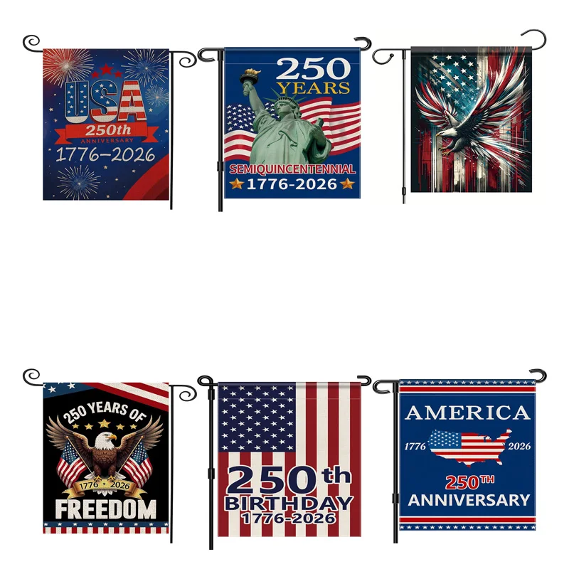 USA 250th Anniversary Garden Flag, Double-Sided Patriotic Yard Banner