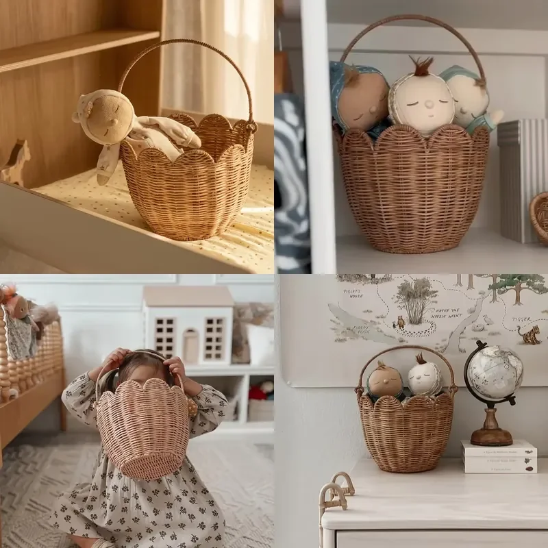 High Quality Rattan Basket Eco Friendly Wicker Easter Basket for Children Toys Custom Made Factory Handmade