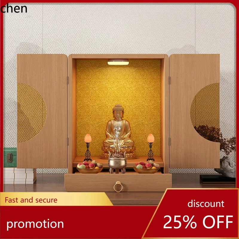 r5.21 solid wood wall-mounted buddhist shrine altar table for home use, buddha altar shrine statue offering table, worship table