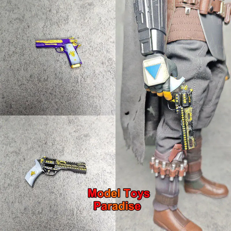 

DIY 1/6 Scale Clown Villain Woman Soldier Scene Accessories Mini Pistol Fit 12inch Action Figure Body