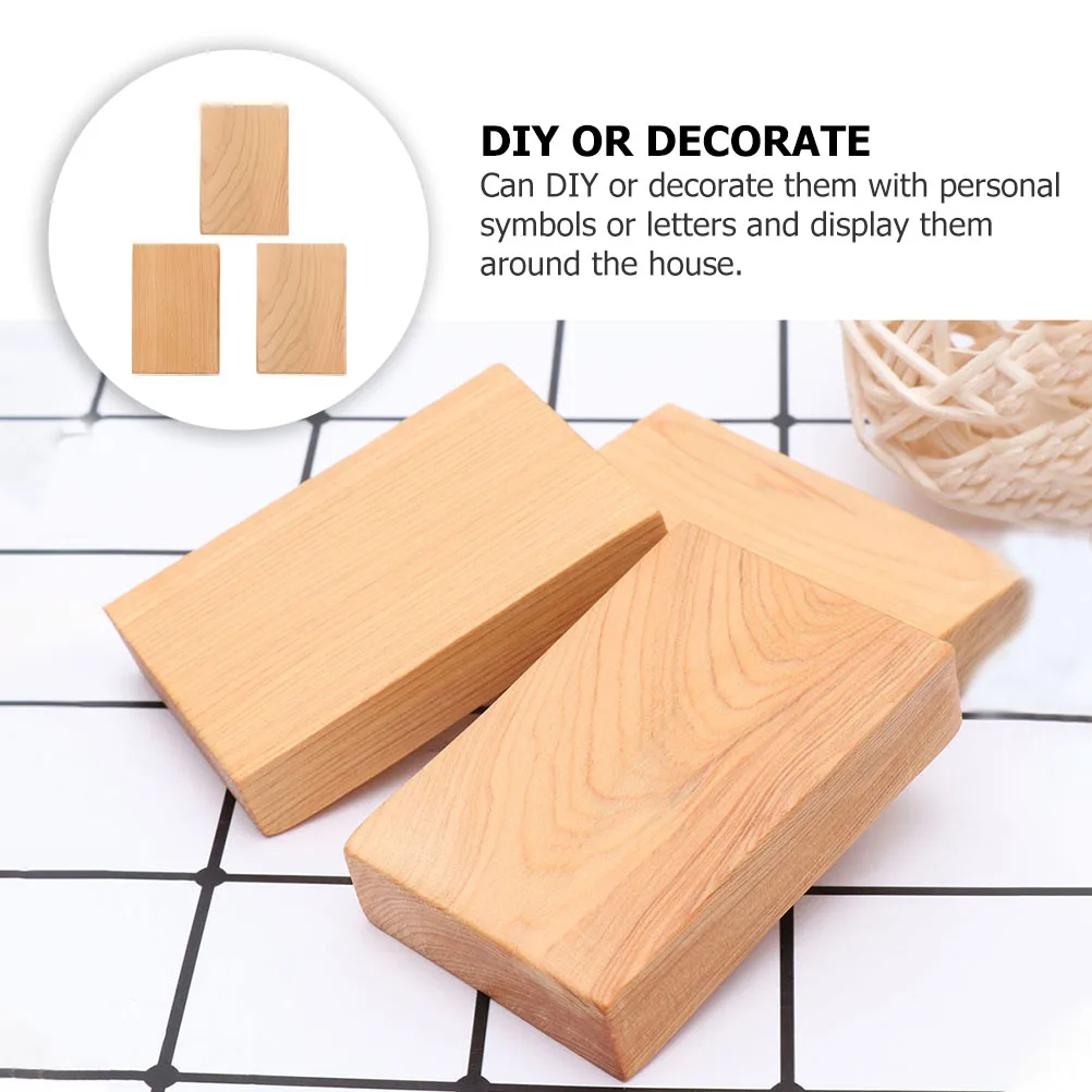 3 szt. Prostokątnych bloków z litego drewna, surowe materiały do rękodzieła DIY, malowania, rzeźbienia, rzeźbienia w drewnie, akcesoria do rękodzieła.