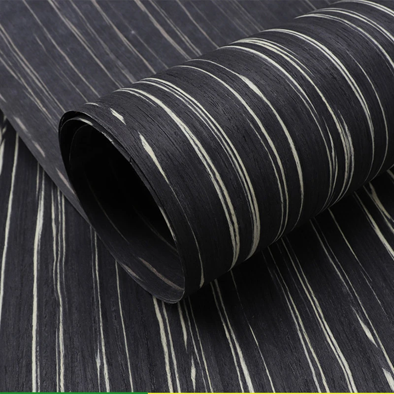 Technical Wood Veneer Engineering Veneer E.V. for Car 55x250cm Backing with Tissue 0.2mm thick Q/C Stripe Black