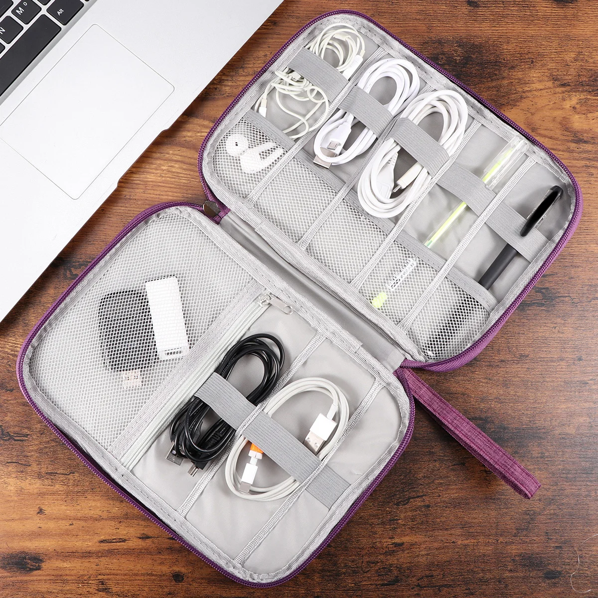 

Data Cable Storage Bag Large Capacity Portable Digital Carrying Pouch For Usb Cables Chargers Earphones Power Bank