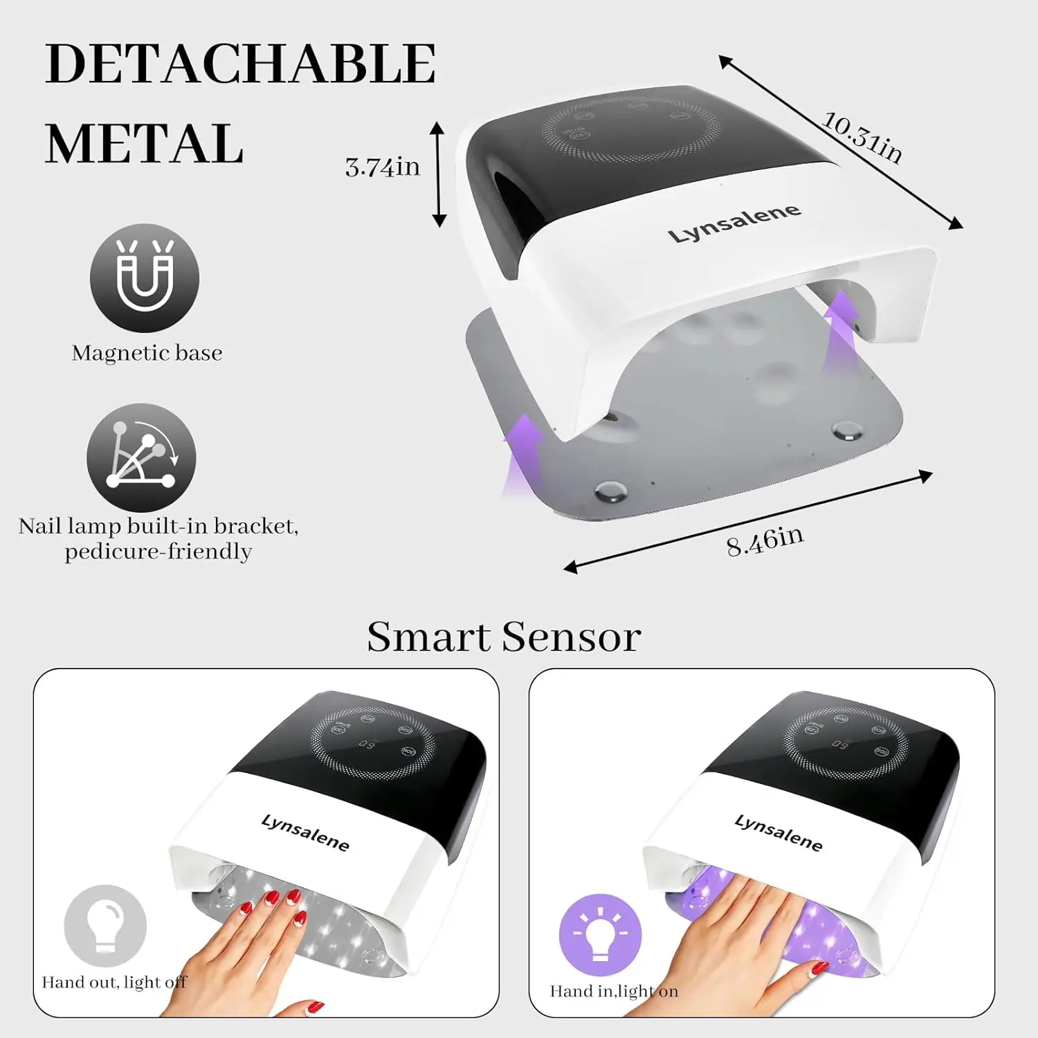 132W 充電式 UV LED ネイルランプ、4つのタイマーとLCDスクリーン付き、ジェルネイル用 – 高速硬化、サロン＆家庭用