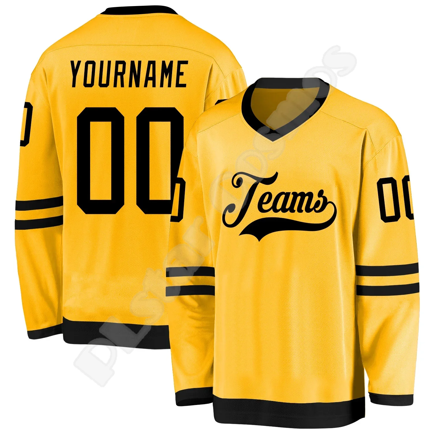 NewFashion-Maillot de hockey personnalisé avec nom et logo de l\'équipe, pull coloré, manches longues, impression 3D, Harajuku, décontracté, drôle,