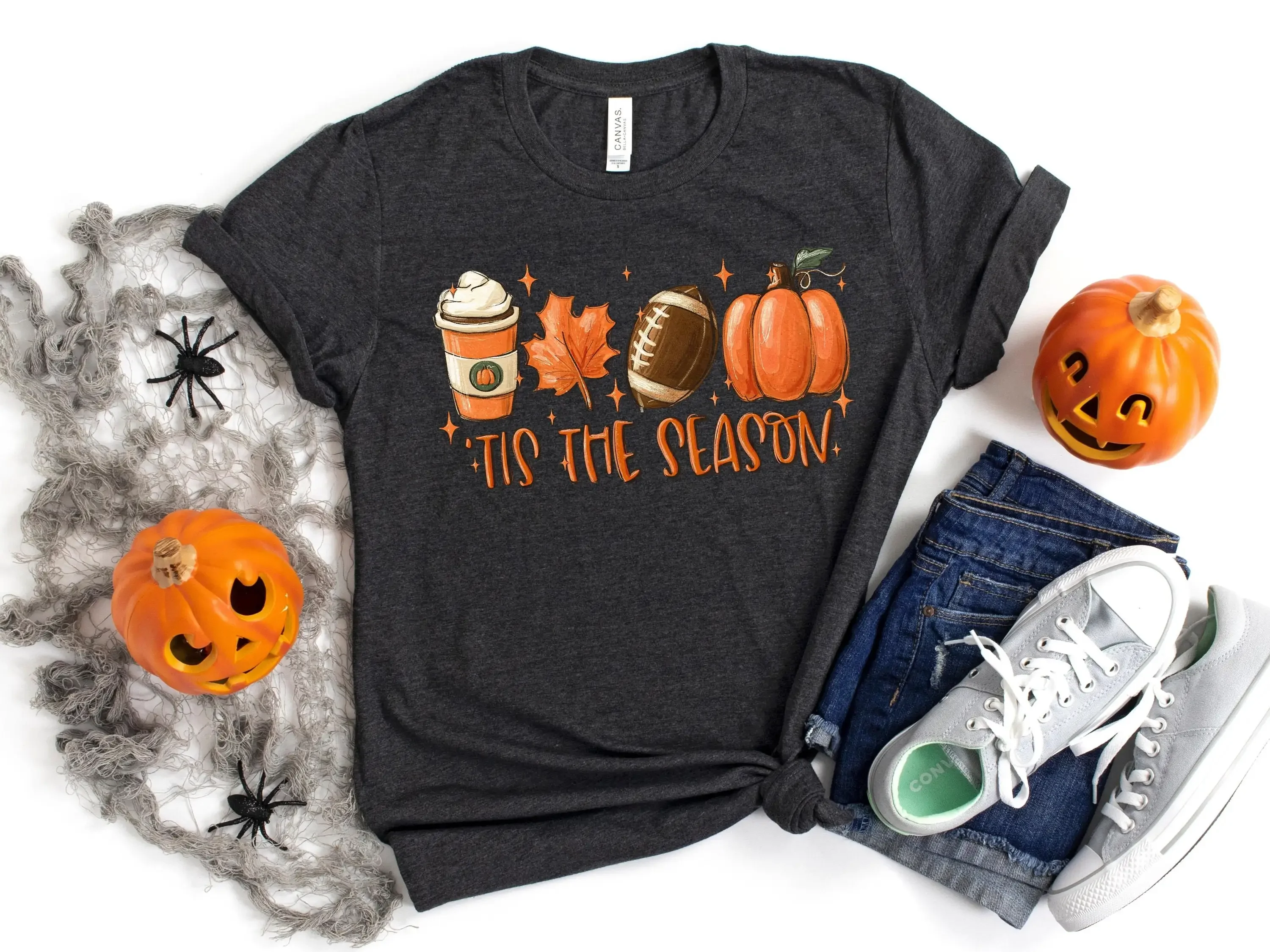 Tis The Season Fall Coffee T Shirt Hot Lovers Pumpkin Latte Drink Thanksgiving Spice