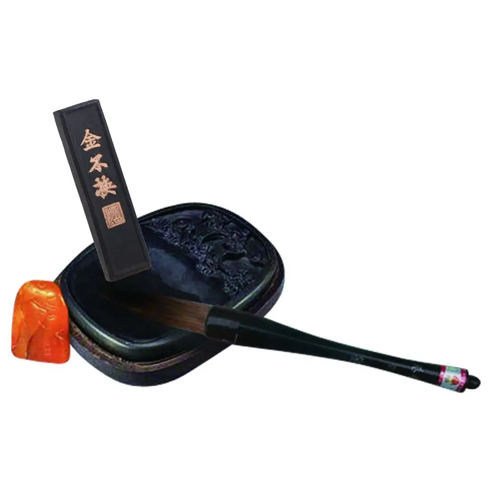 Chinese Painting Calligraphy Ink Stick Black Traditional Grinding Ink Block Writing Calligraphy Solid Ink Chinese Brush