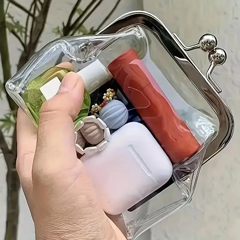

1pc Mini Waterproof Storage Bag PVC Material Coin Purse Bank Card Holder Portable Earphone Cable Cosmetic Storage For Travel Dai