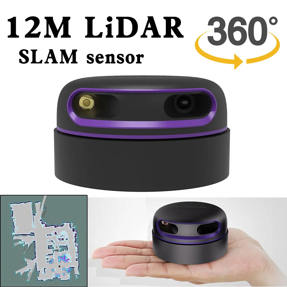 Lidar Scanner 2D 360° sensor ROS robot kit SLAM Localization Mapping module Triangular Ranging Laser Radar Scanning radius 12m