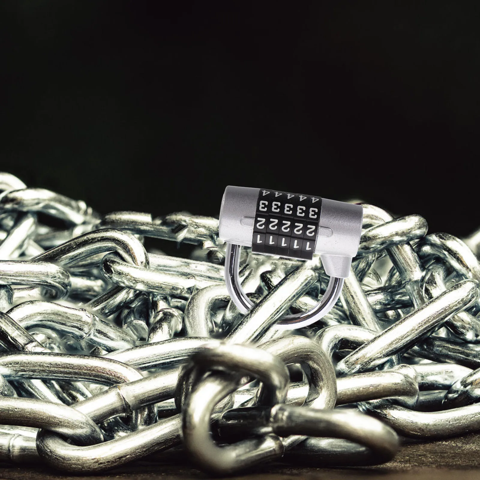 

5- Combination Security Padlock Keyless Sturdy Password Lock For Luggage Door Locker Cabinet Tool Box Drawer Silver