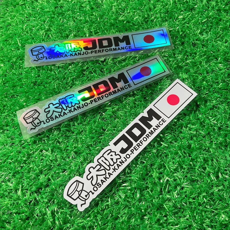 

Holographic JDM Osaka Bay Sticker, Iridescent Japan Flag Performance Decal for Motorcycle & Helmet