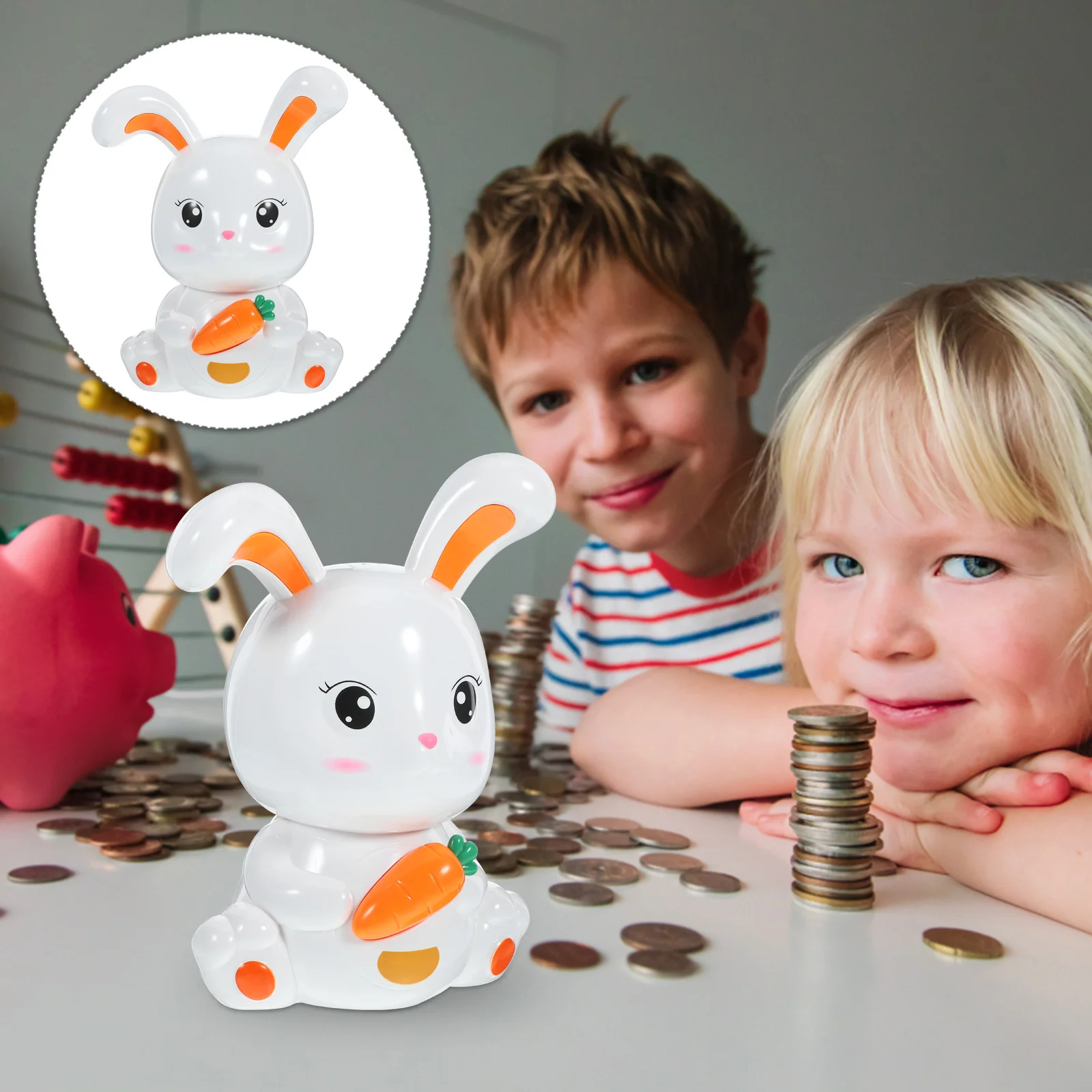 Schattig konijntje spaarpot muntcontainer voor kinderen meisjes geld opbergdoos spaarpot desktop decoratie spaarpot