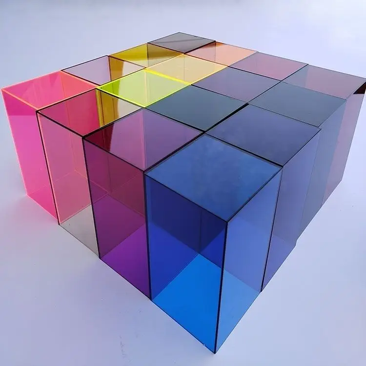 Colorful Acrylic Box Display Cabinet Square Grid Pen Holder Cosmetics Storage Box Supermarket Display Box Blind Box No Lid