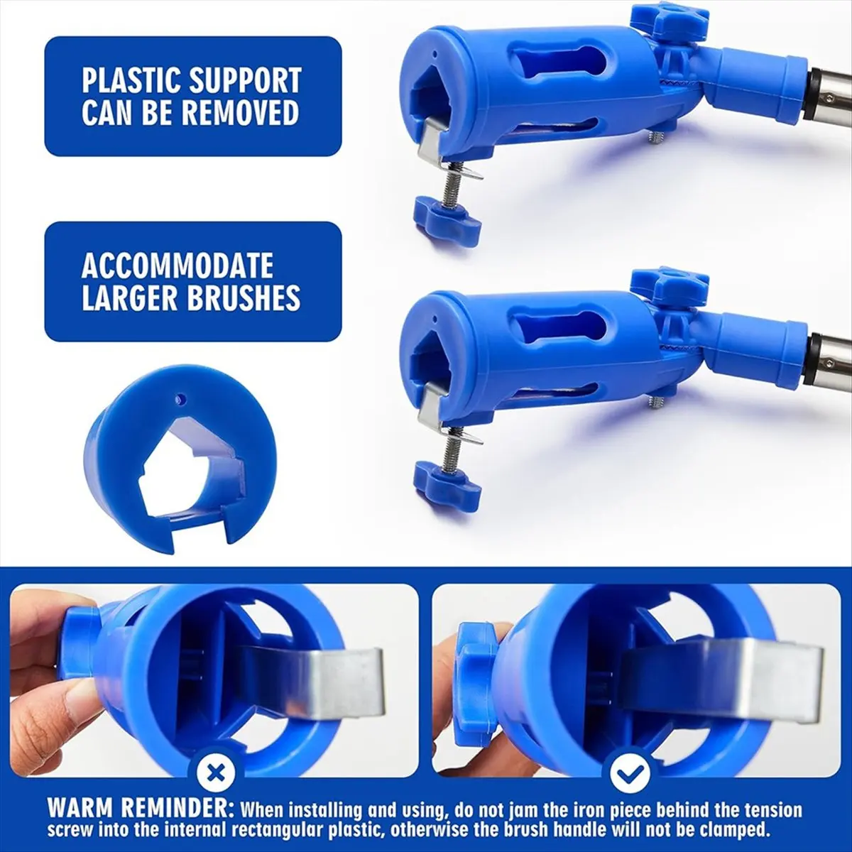A206K 2Pc Paint Brush Extender for Walls Extension Pole Attachments Roller Scraper Paint Brush Holder for Ceilings Trim CornerSP