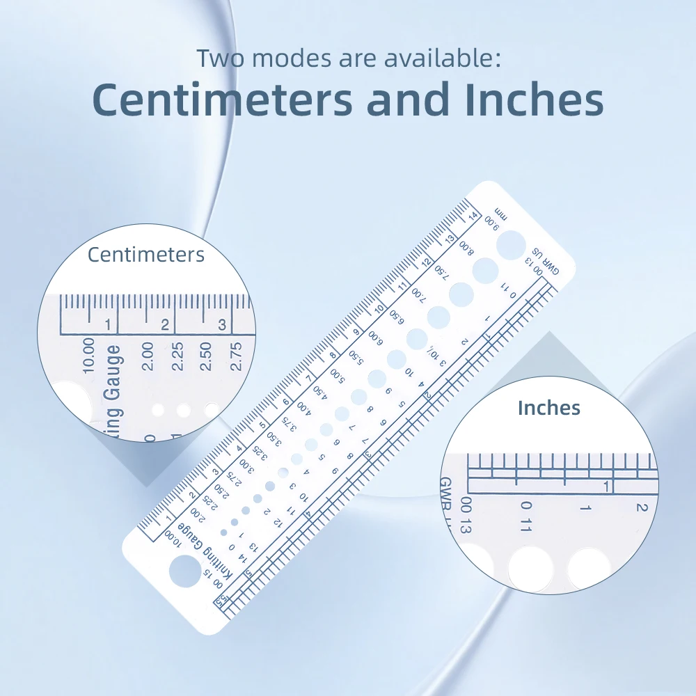 5PCS Plastic Rulers, 5.5 inch, Knitting Needle Gauge, Ruler for Designer, Architect, Engineer, Student, with CM, MM & INCH,White