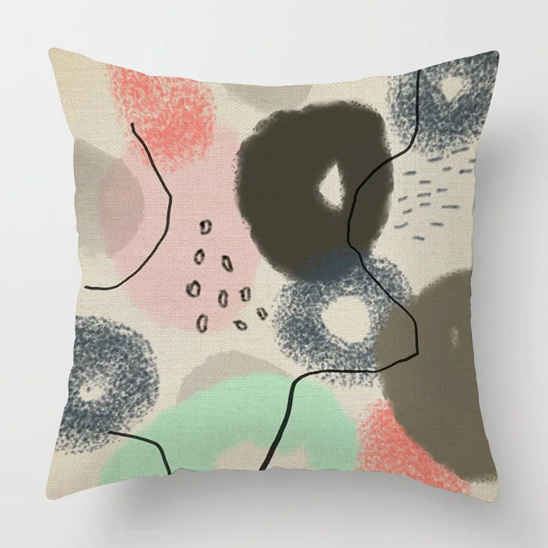Abstract Geometric Pillowcase 18x 18 Inch Machine Washable Four Seasons Universal Home Decorative Cushion Cover 45x45cm