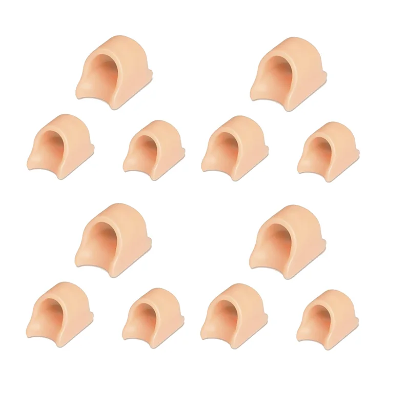 -ABUB Hamerteen Stijltang, 12 stuks Hamerteen Corrector voor dames en heren - 3 maten Siliconen teenmouwen Teenspalk